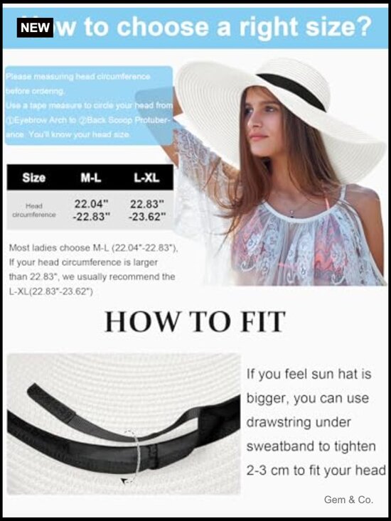 Oversize Wide Brim Floppy Straw Sun Hat UPF 50+ Foldable Beach Hat main image 5